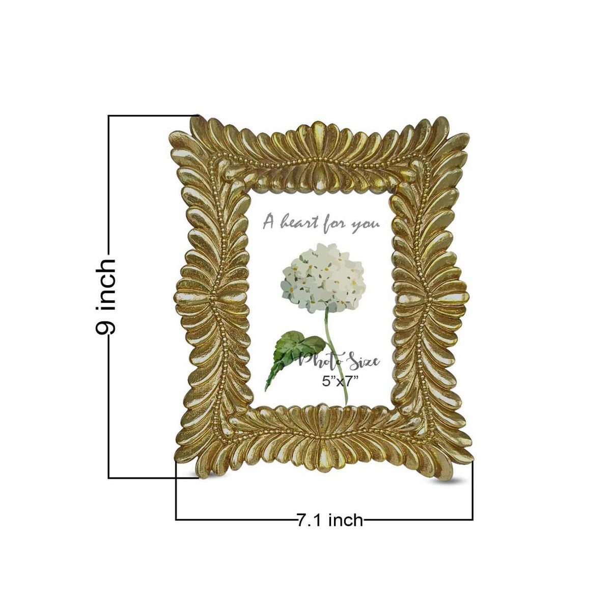 Art Street Gold Feather Design Luxuary Table Photo Frame For Home Décor