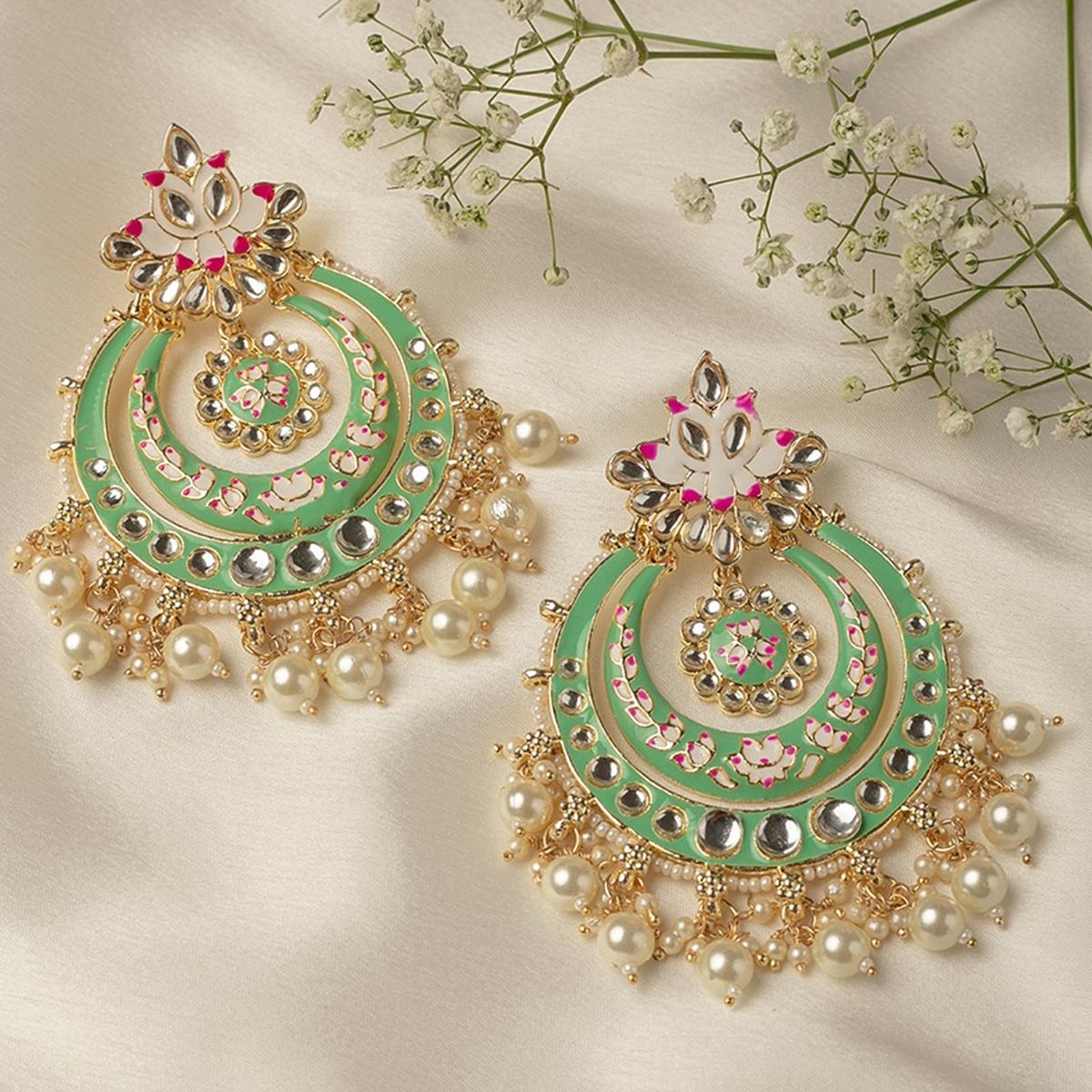 Update more than 69 meenakari chandbali earrings latest