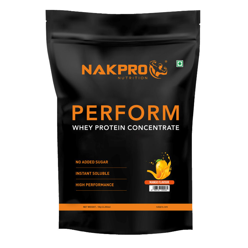 NAKPRO Perform Whey Protein Concentrate Supplement Powder - Mango Flavour