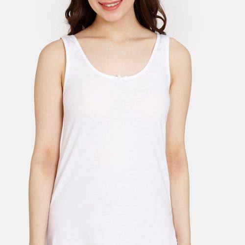 Zivame Knit Cotton Camisole - White