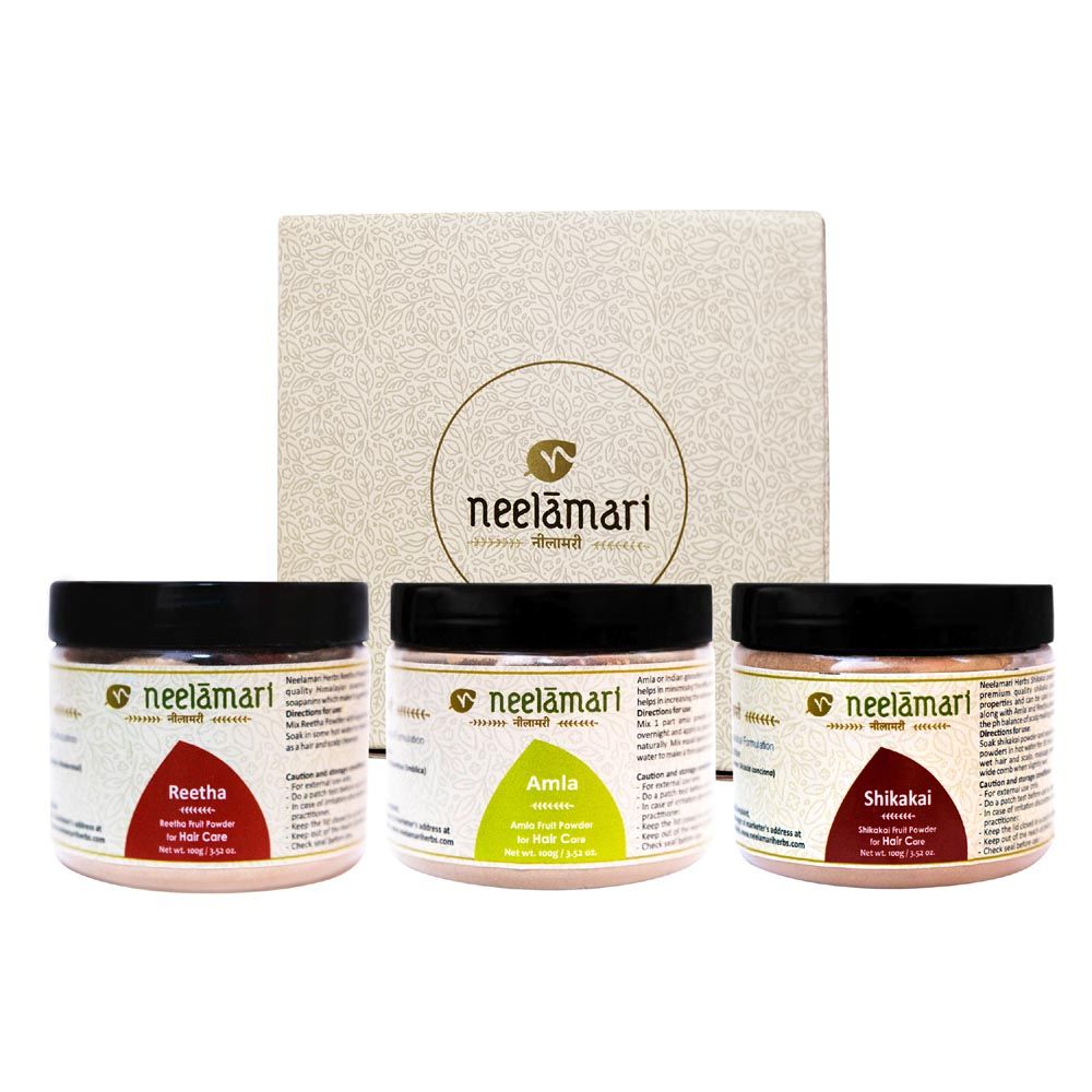 Neelamari 100% Natural Reetha, Amla & Shikakai Hair Care Powder