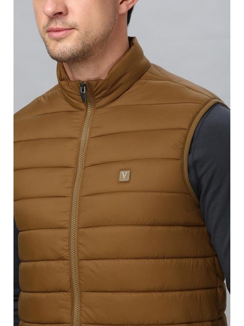 Buy Van Heusen Men Khaki Stripes Casual Jacket Online