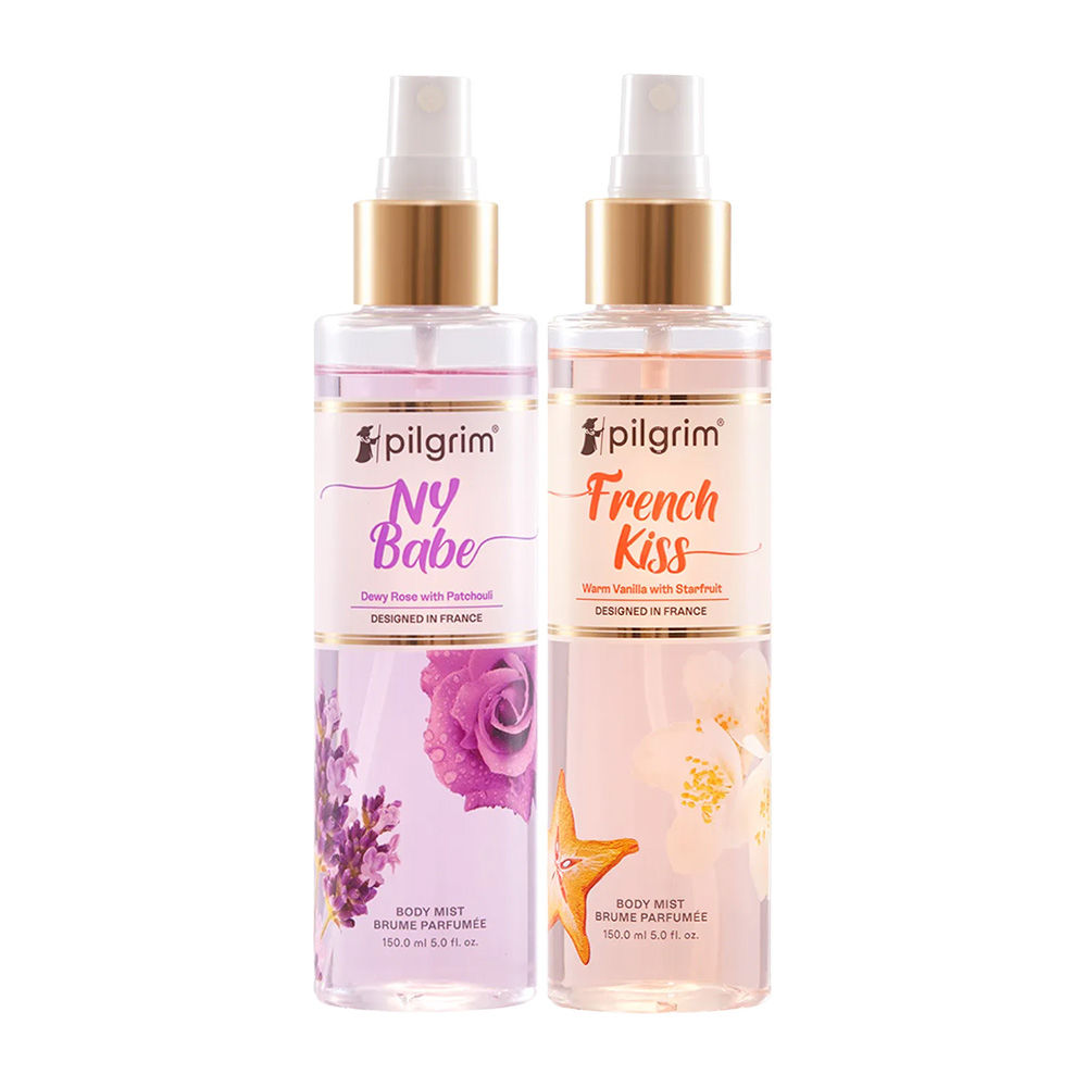 Buy Pilgrim French Kiss & Ny Babe Body Mist Spray Long Lasting Fragrance  Perfume - Set Of 2 Online