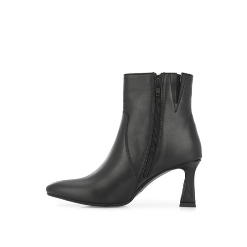 Buy Delize Women Pencil Heel Black Solid Ankle Length Casual Boots