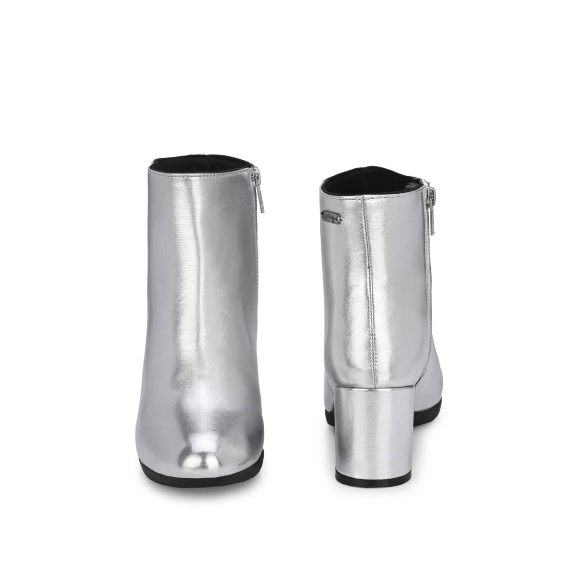 Buy Delize Women Silver Solid Ankle Chelsea Boots Online