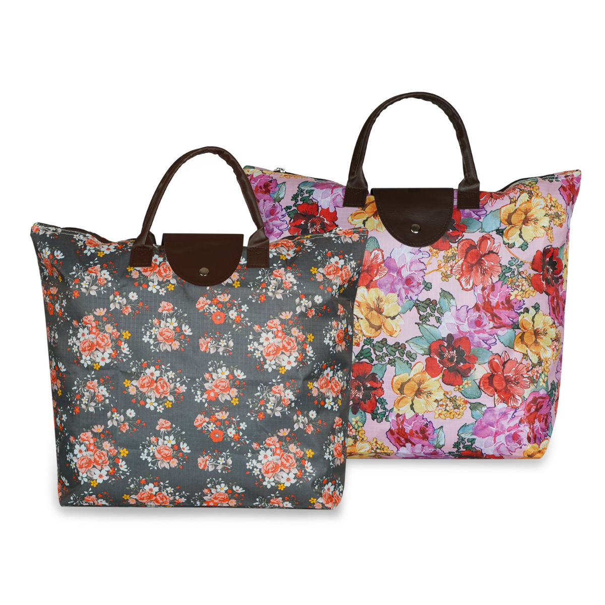 Buy NFI essentials Foldable Shopping Bag, Tote Bag Handbag Travel Bag Women  Shoulder Waterproof zipper Online