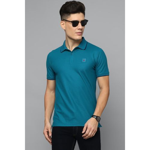Louis Philippe Men Blue Solid Collar Neck T-Shirt: Buy Louis Philippe Men  Blue Solid Collar Neck T-Shirt Online at Best Price in India