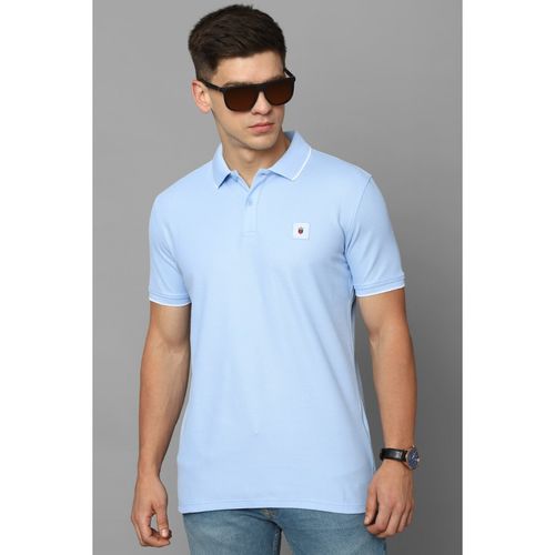 Louis Philippe Men Blue Solid Polo Neck T-Shirt: Buy Louis Philippe Men  Blue Solid Polo Neck T-Shirt Online at Best Price in India