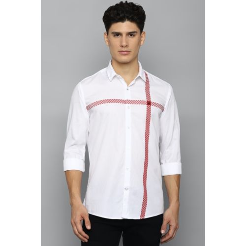 Buy Men White Slim Fit Print Full Sleeves Casual Shirt Online