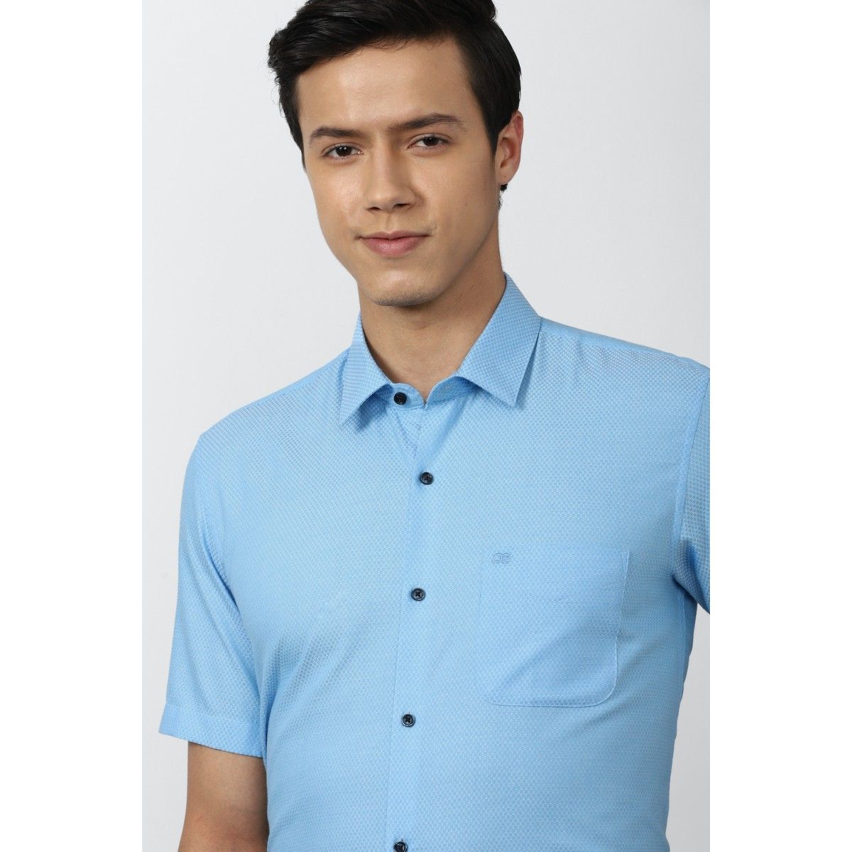 Peter England Men Blue Regular Fit Formal Shirt Buy Peter England Men