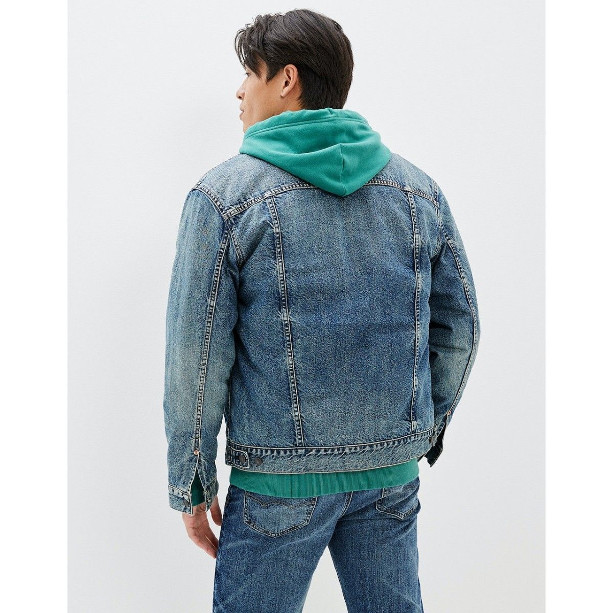 Buy ebossy Men's Sherpa Denim Trucker Jacket Thermal Fleece Lined Jean  Jacket (X-Small, Light Blue) at Amazon.in