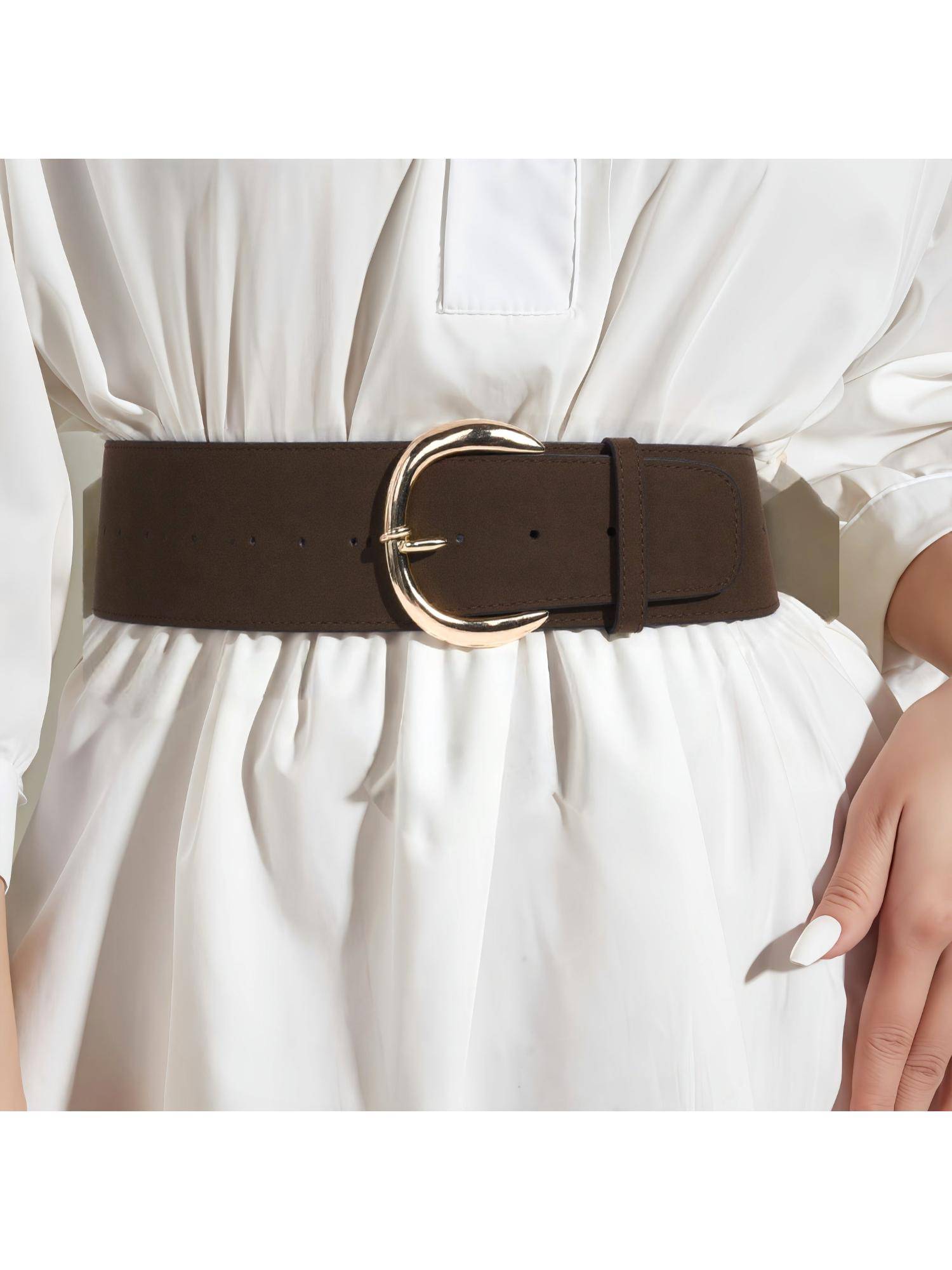 Salty Womens Coffee Suede Wide Belt