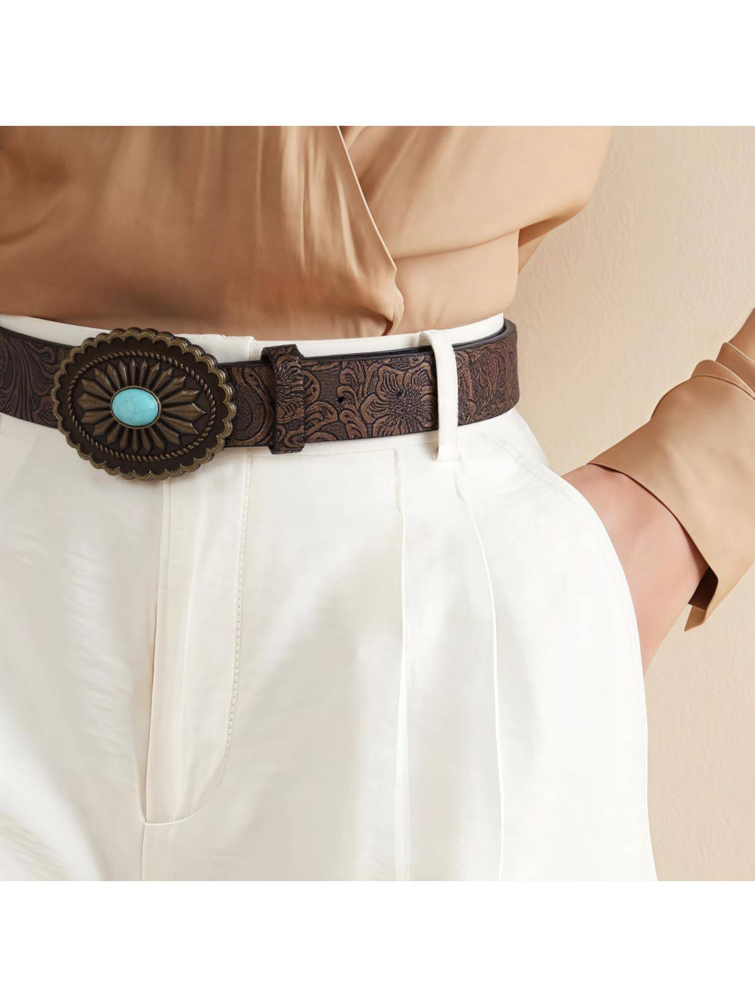 Salty Womens Vintage Crest Leather Belt