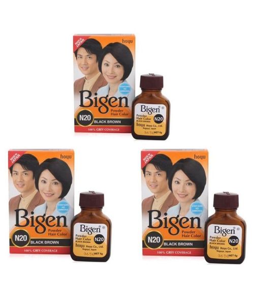 Bigen Powder Hair Color - Black Brown N20 (Pack of 3): Buy Bigen Powder Hair  Color - Black Brown N20 (Pack of 3) Online at Best Price in India | Nykaa