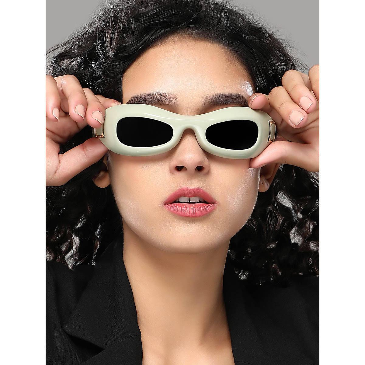 Haute Sauce Women Rectangle Black Lens Full Rim Sunglasses