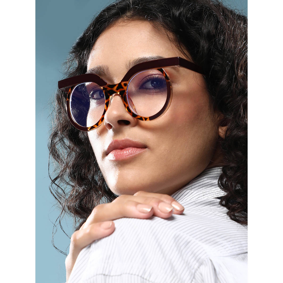 Haute Sauce Women Round Clear Lens Full Rim Sunglasses