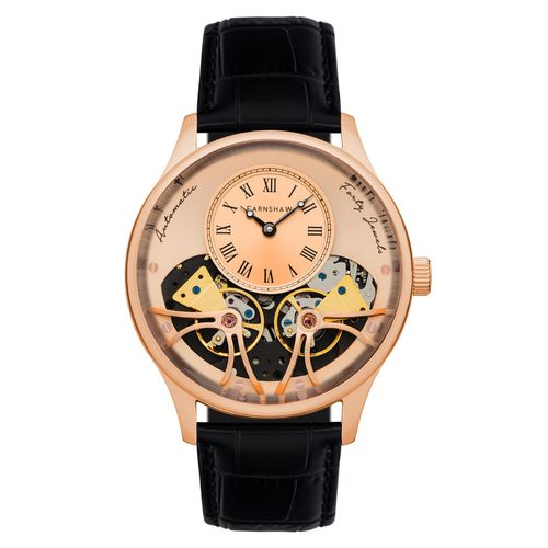 Thomas Earnshaw Orologio Automatico ES-8179-0D – Cinturino In Pelle Nera, Cassa Rotonda In Acciaio, Movimento A 2 Aghi - 2