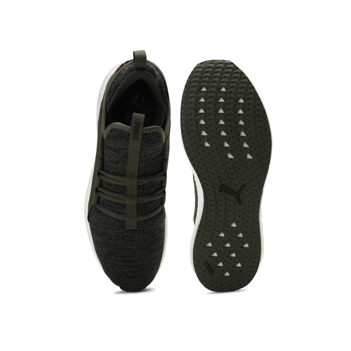 Buy Puma Mega NRGY Knit Men Green Running Shoes UK 7 Online