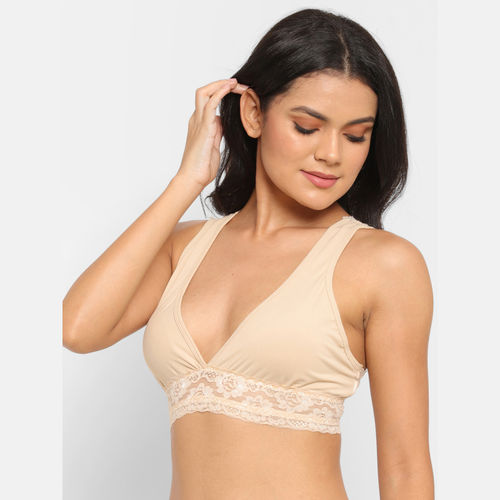 Buy online Beige Non Padded Plunge Bra from lingerie for Women by N-gal for  ₹349 at 42% off