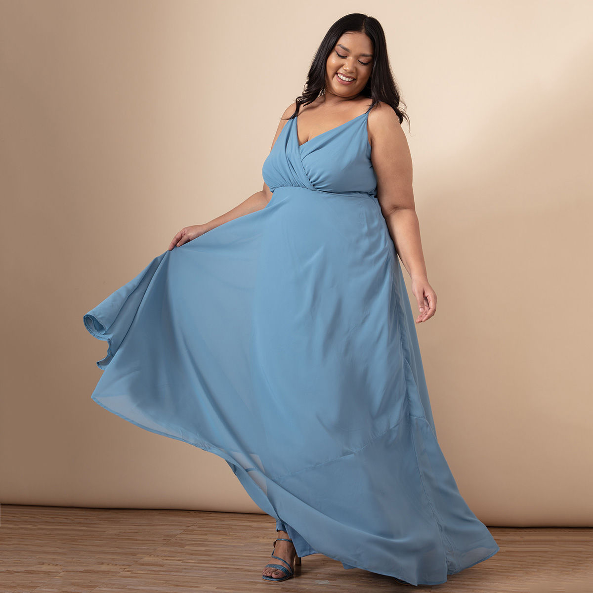Rose Tiered Maxi Dress - Blue – The August Co.