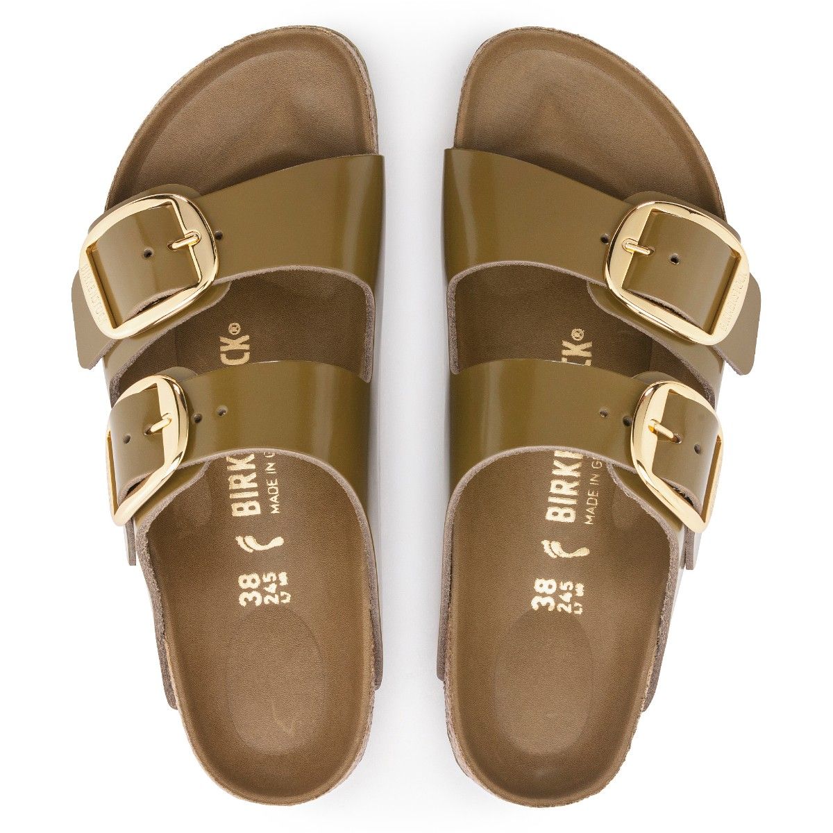 Buy Birkenstock Arizona Big Buckle High Shine Mud Green Narrow