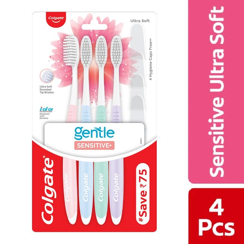 Colgate Gentle Sensitive Ultra Soft Bristles Toothbrush - 4 Pcs