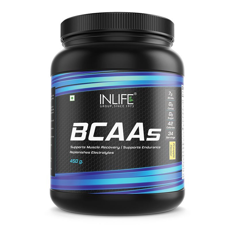 Inlife BCAA Branched Chain Amino Acids 7grams Supplement - Pineapple Flavour
