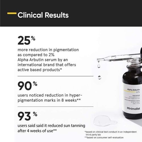 Minimalist 2% Alpha Arbutin Face Serum With Butylresorcinol & Ferulic Acid For Hyperpigmentation