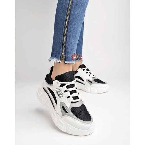 Shoetopia Casual Sport look Black Sneakers For Women Girls (EURO 37)