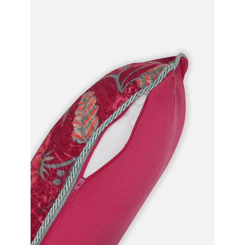 Buy Pure Home Living Pink Floral Digital Print Velvet Square