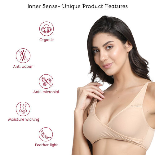 Buy Inner Sense Organic Antimicrobial Sleeping/Feeding Bra - Nude