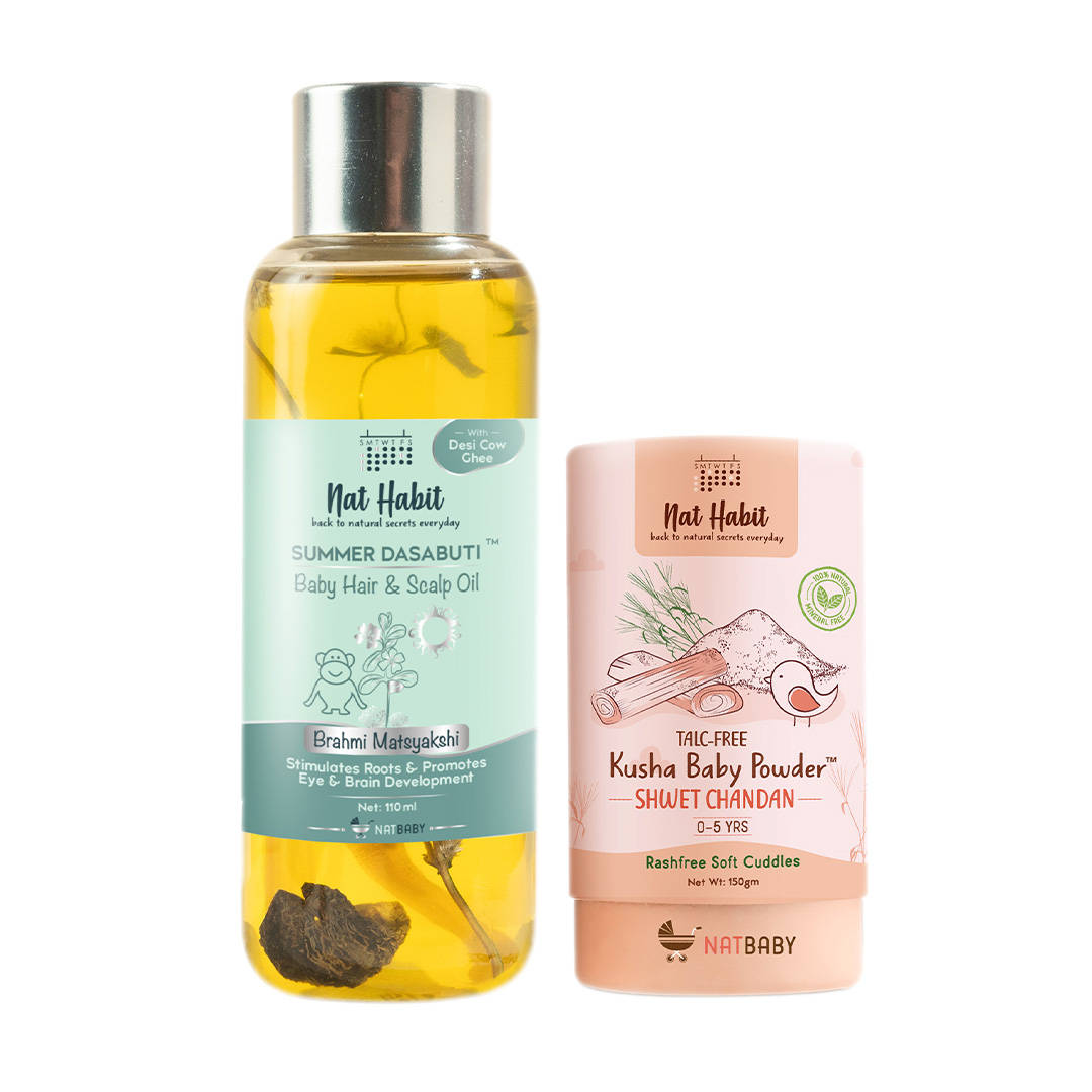 Nat Habit Brahami Matsyakshi with Kusha Baby Powder Kit
