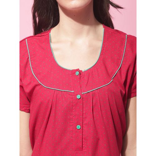 Buy Secret Wish Women's Red Cotton Nighty online