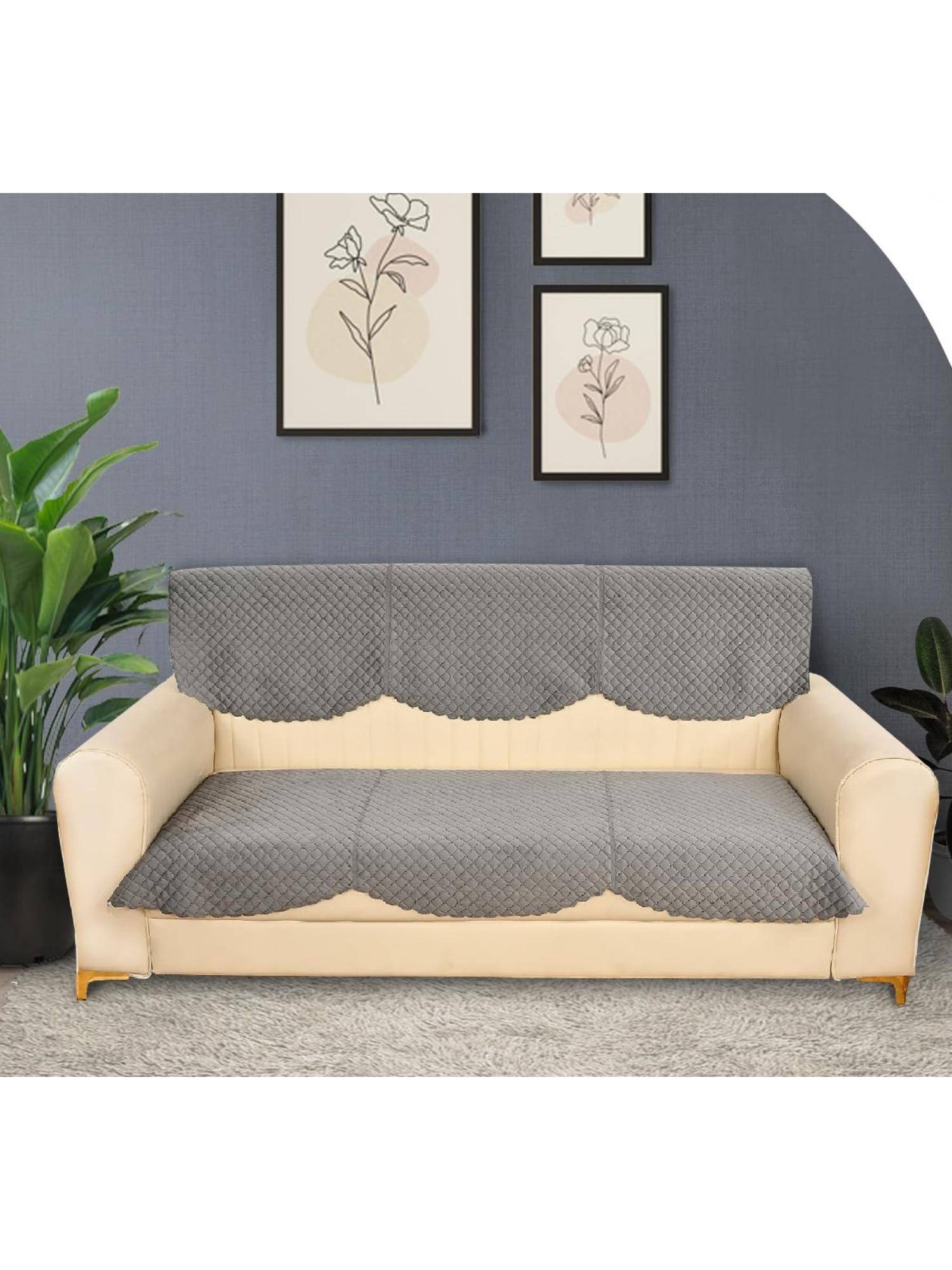 BAJO'S Grey 3 Seater Sofa Cover