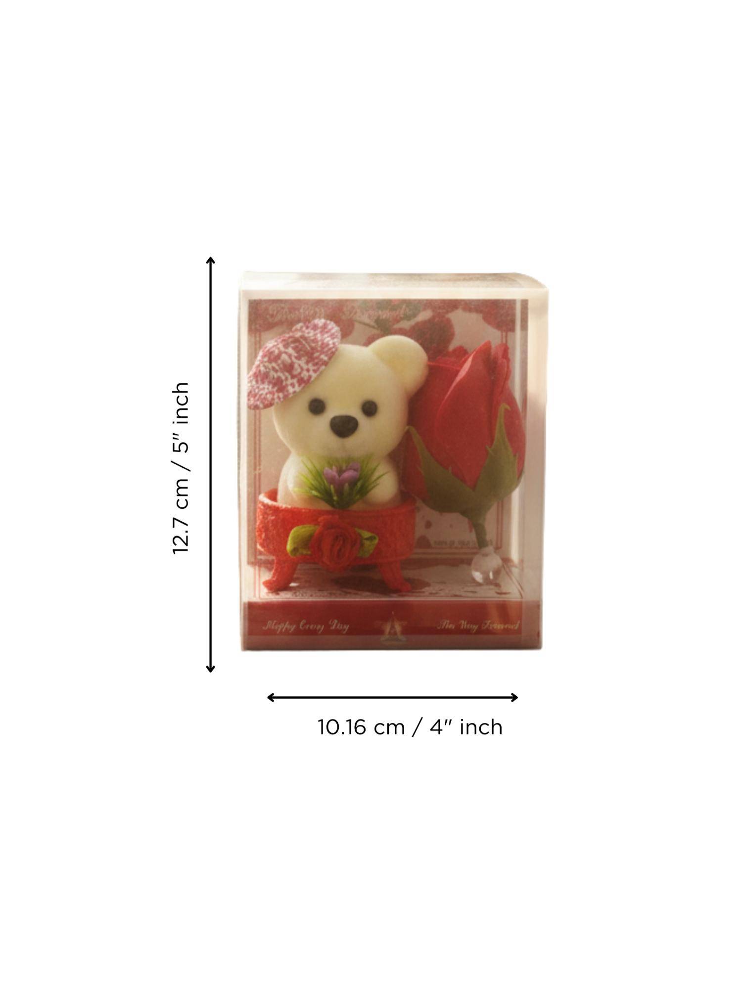 Buy eCraftIndia Cute Teddy Bear with Artificial Roses Valentine Gift Online