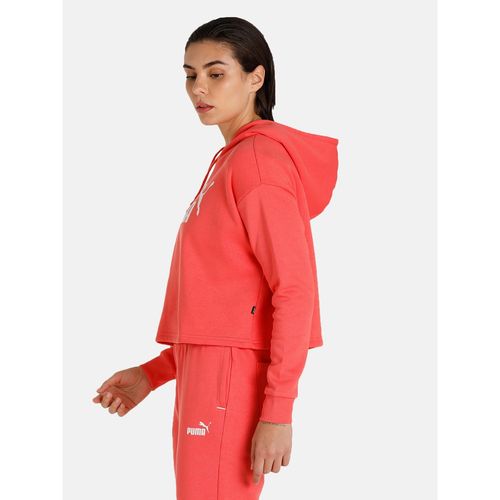 Sudadera Mujer Rosa Puma Ess Cropped Logo Hoodie Fl