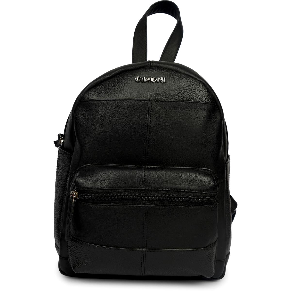 Buy Cimoni Unisex Solid Black Backpack Online