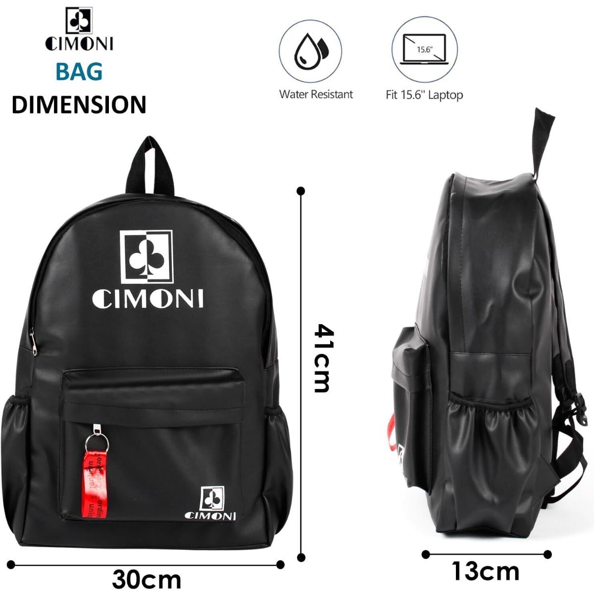 Buy Cimoni Unisex Solid Black Backpack Online