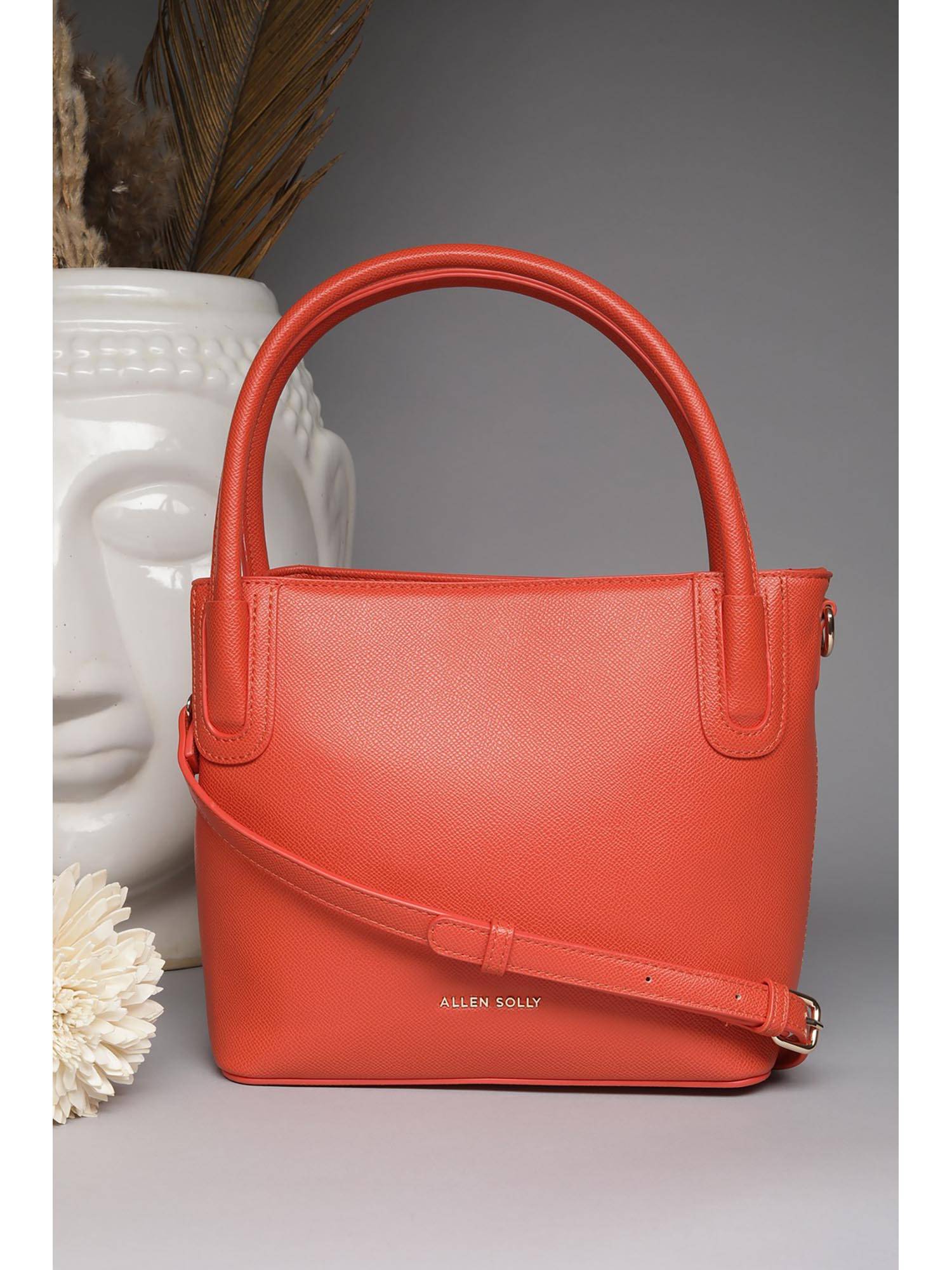 Allen Solly Women Orange Casual Handbag with Detachable Strap