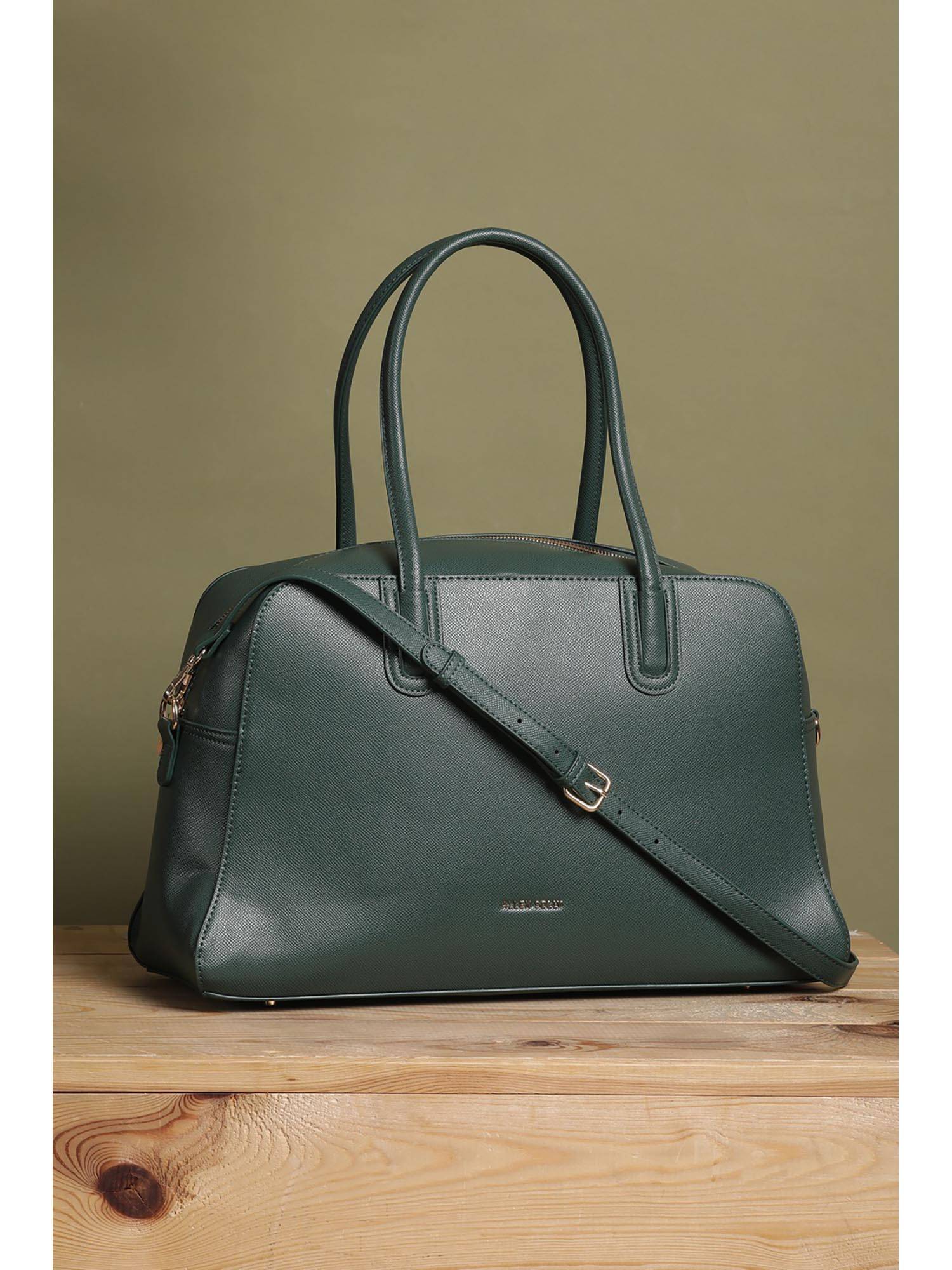Allen Solly Women Green Formal Handbag with Detachable Strap