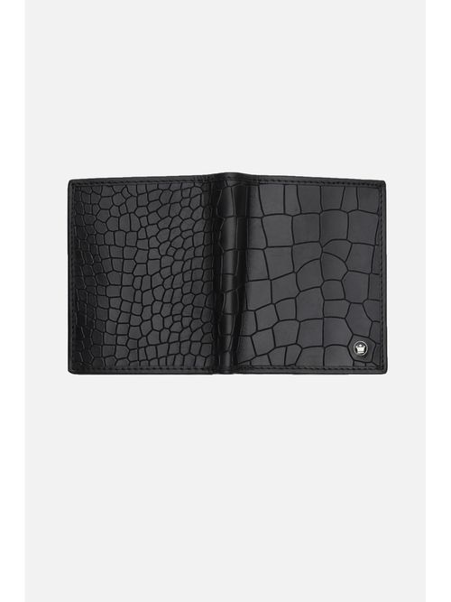 Buy Louis Philippe Men Black Textured Genuine Leather Wallet Online