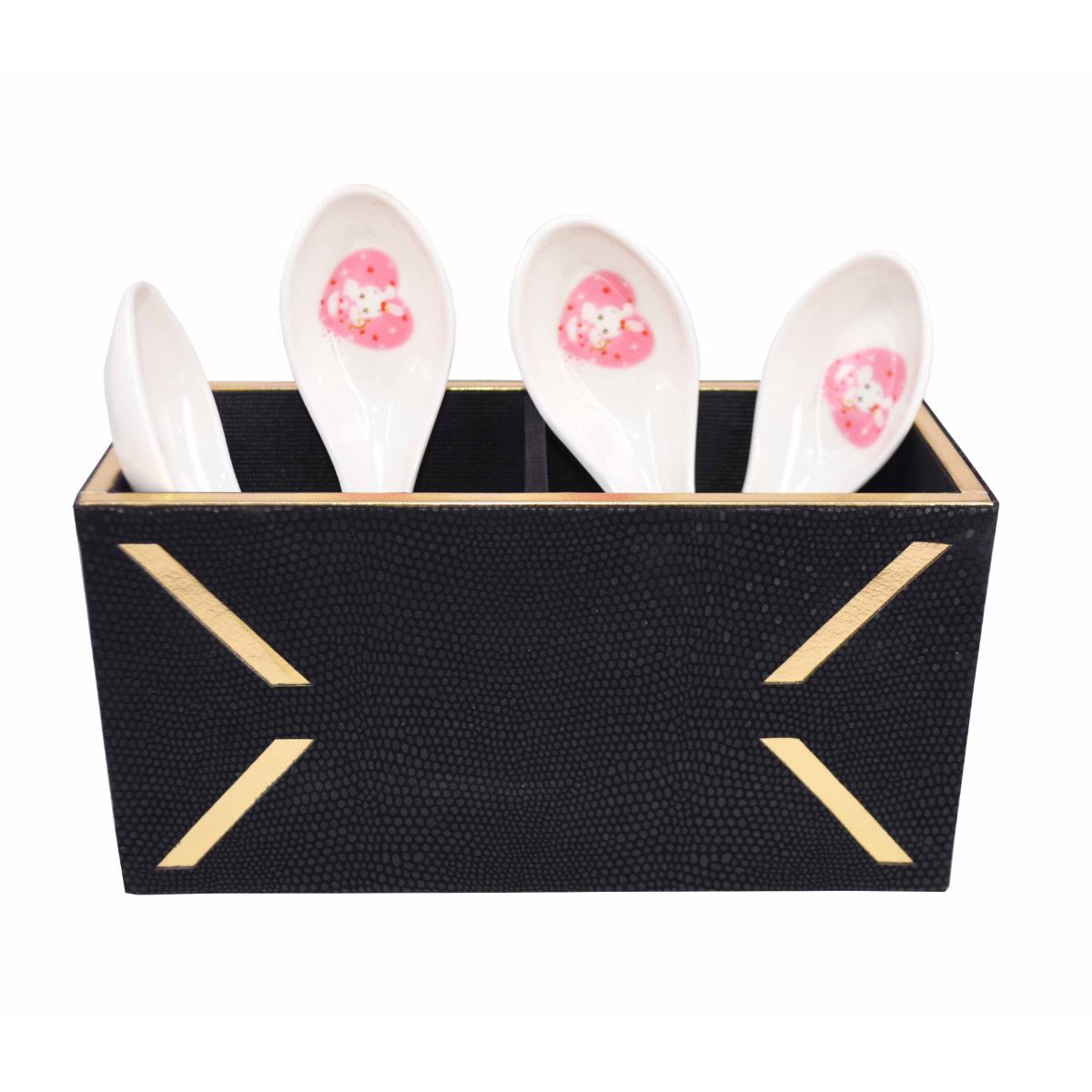 Premsons Rectangular Leatherette Spoon Holder Black Buy Premsons