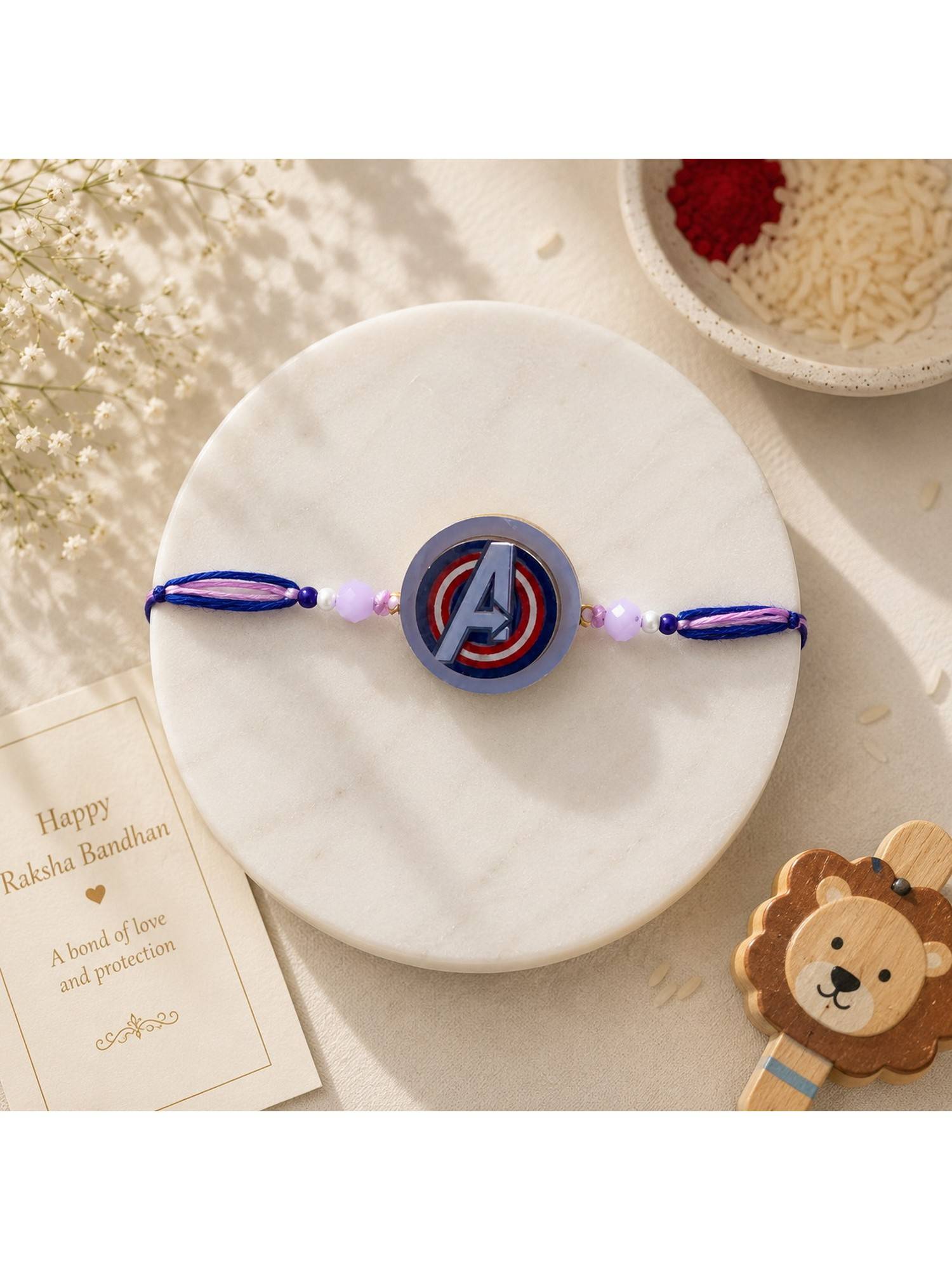 REENISAA Avengers Shield Designer Rakhi for Brother