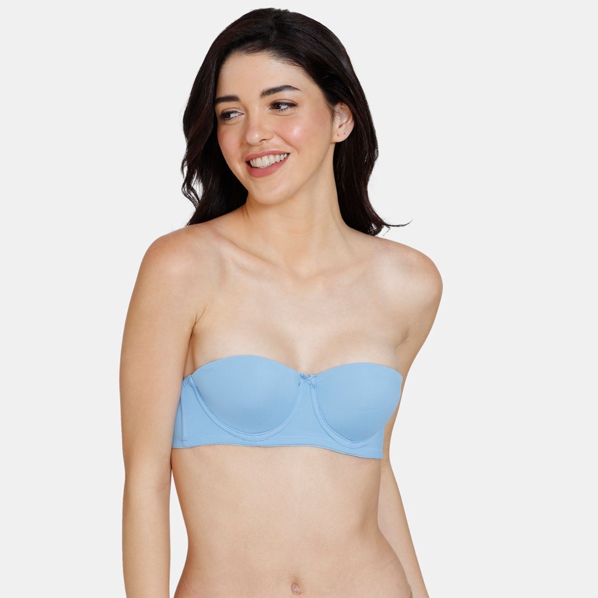 Buy Zivame Beautiful Basics Padded Wired 3-4Th Coverage Strapless Bra -  Little Boy Blue Online