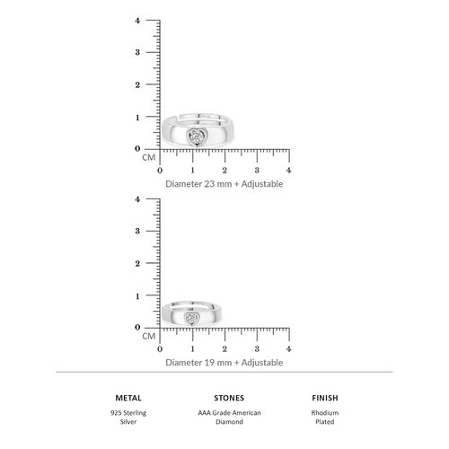 Jewelry Cm Ring Size Mens Buy 925 Silver American Diamond Heart