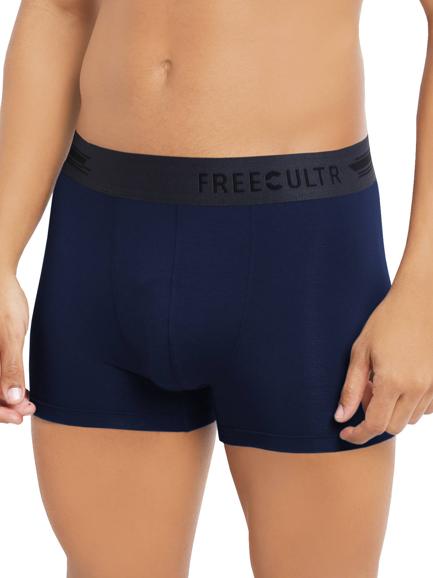 FREECULTR Anti-Microbial Air-Soft Micromodal Underwear Trunk Pack Of 1 - Blue (L)