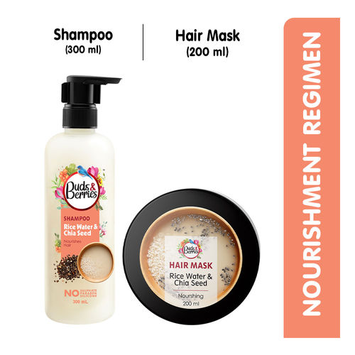Buds & Berries Rice Water And Chia Seeds Hair Nourishment Regimen (Shampoo  + Hair Mask): Buy Buds & Berries Rice Water And Chia Seeds Hair Nourishment  Regimen (Shampoo + Hair Mask) Online