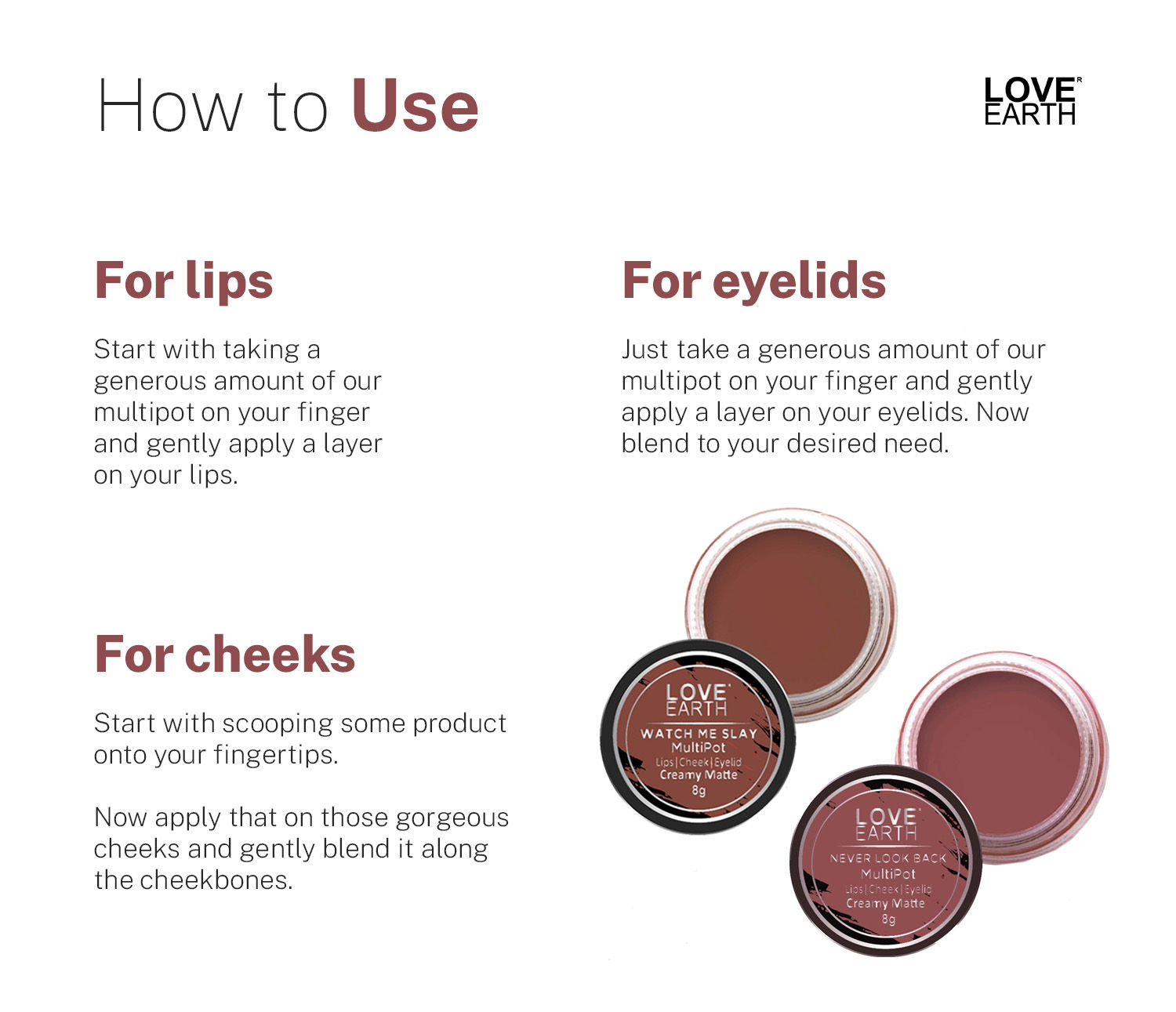 Buy Love Earth Lip Tint & Cheek Tint Multipot Combo (Ruby Pink