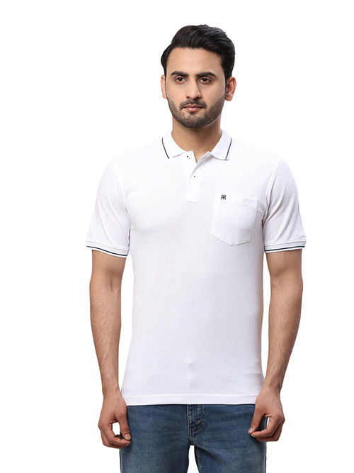 Raymond Slim Fit Solid White T-Shirt