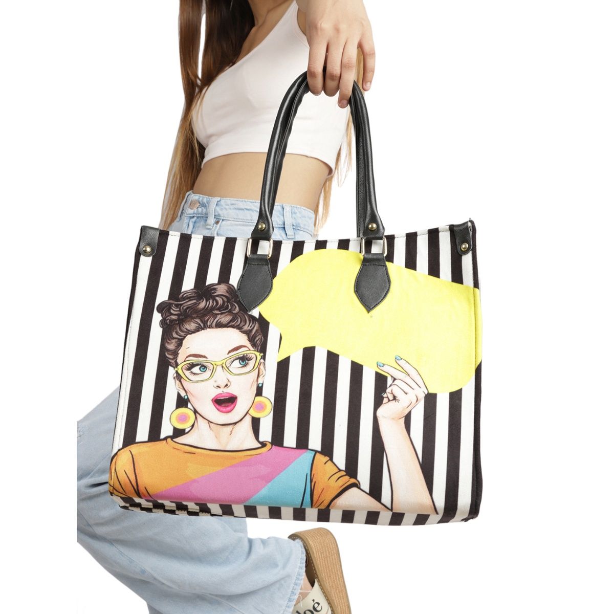 Buy MINI WESST Multi Casual Printed Tote Bag Online